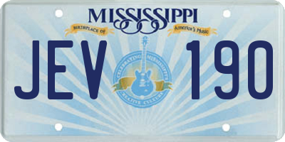 MS license plate JEV190
