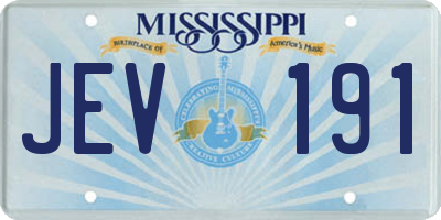 MS license plate JEV191