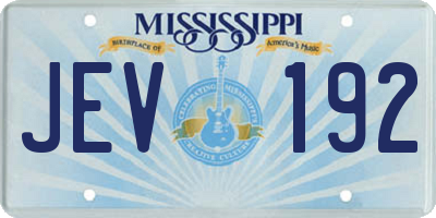 MS license plate JEV192