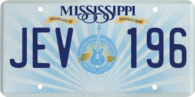 MS license plate JEV196