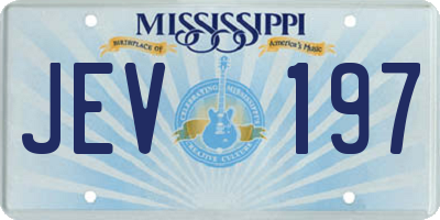 MS license plate JEV197