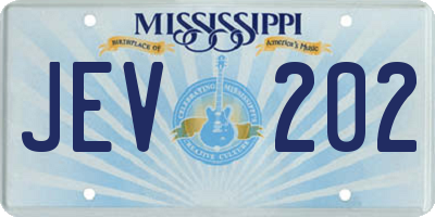 MS license plate JEV202