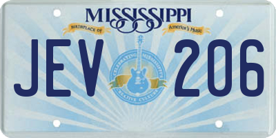 MS license plate JEV206