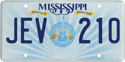 MS license plate JEV210