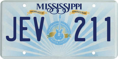 MS license plate JEV211