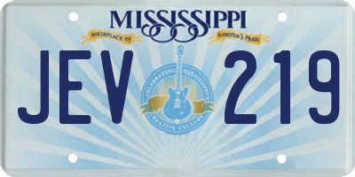 MS license plate JEV219