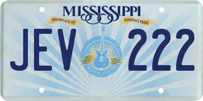MS license plate JEV222