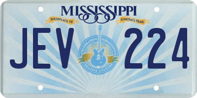 MS license plate JEV224