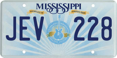 MS license plate JEV228