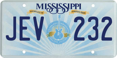 MS license plate JEV232