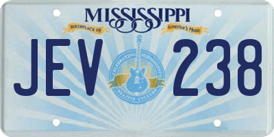 MS license plate JEV238