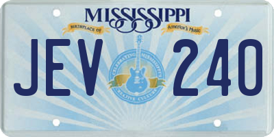MS license plate JEV240