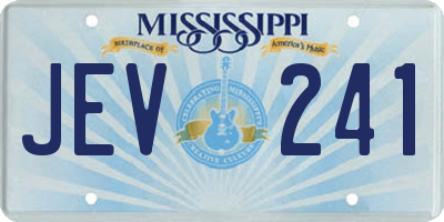 MS license plate JEV241