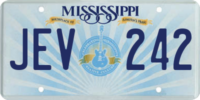 MS license plate JEV242