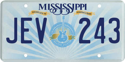 MS license plate JEV243