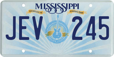 MS license plate JEV245