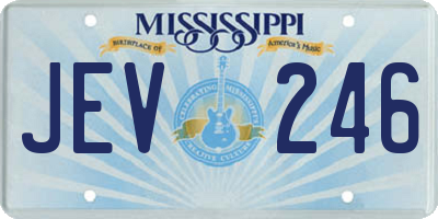 MS license plate JEV246
