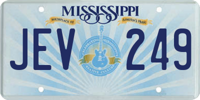 MS license plate JEV249