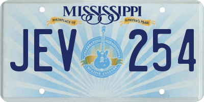 MS license plate JEV254