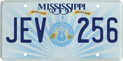 MS license plate JEV256