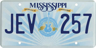 MS license plate JEV257