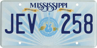 MS license plate JEV258