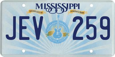 MS license plate JEV259