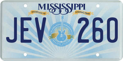 MS license plate JEV260