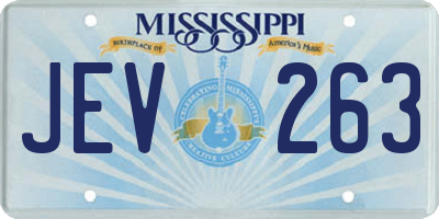 MS license plate JEV263
