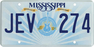MS license plate JEV274