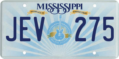 MS license plate JEV275