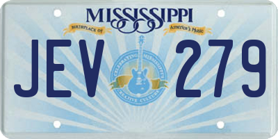 MS license plate JEV279