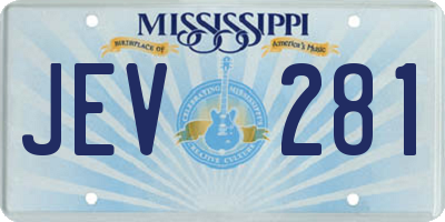MS license plate JEV281
