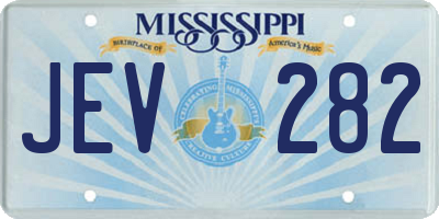 MS license plate JEV282
