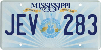 MS license plate JEV283