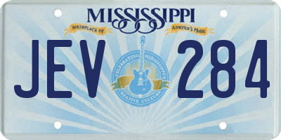 MS license plate JEV284