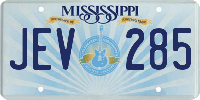 MS license plate JEV285
