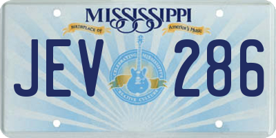 MS license plate JEV286