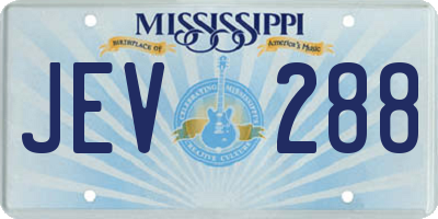 MS license plate JEV288