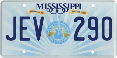 MS license plate JEV290