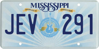 MS license plate JEV291