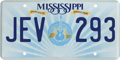 MS license plate JEV293