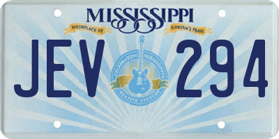 MS license plate JEV294