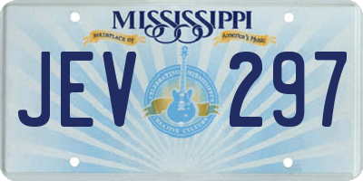 MS license plate JEV297