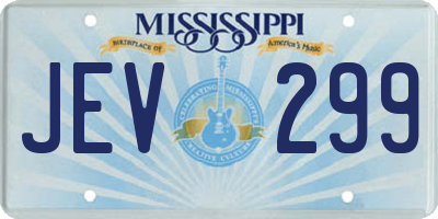 MS license plate JEV299