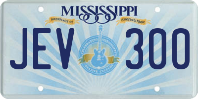 MS license plate JEV300