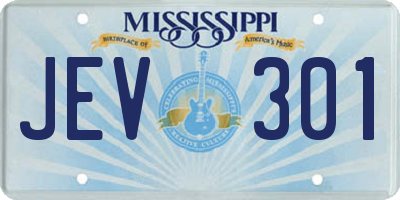 MS license plate JEV301