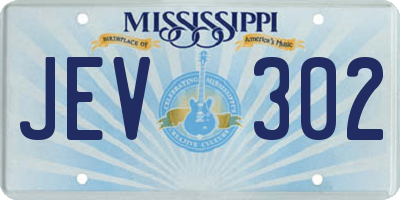 MS license plate JEV302