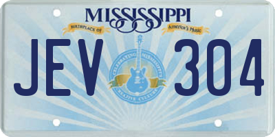 MS license plate JEV304