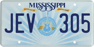 MS license plate JEV305